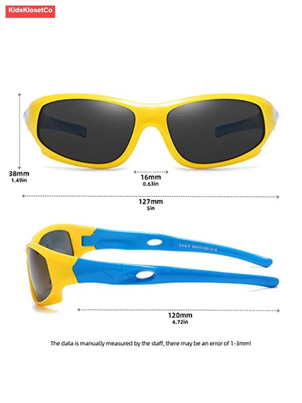 3 Pack Flexible Kids Polarized Sunglasses with Strap, Sport Sunglasses for